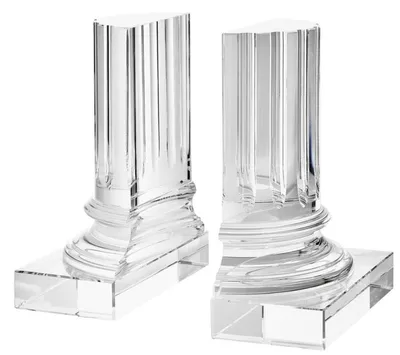 Produktbild von Casa Padrino Kristallglas Buchstützen 2er Set 17 x 8,5 x H. 21 cm - Designer Hotel Deko