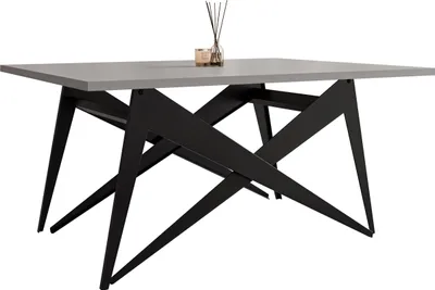 Produktbild von MIRJAN24 Couchtisch und Esstisch Xena, 2-in-1, Rahmen aus Stahl (Farbe: Schwarz / Hellgrau)