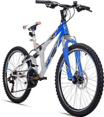 Produktbild von Bergsteiger Montreal 24 Zoll Kinderfahrrad, geeignet für 8, 9, 10, 11 Jahre, Shimano 18 Gang-Schaltung, Mountainbike mit Vollfederung, Jungen-Fahrrad, Mädchen-Fahrrad