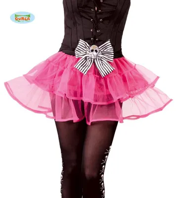 Produktbild von pinker Totenkopf Tütü Rock für Damen