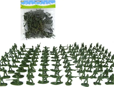 Immagine prodotto di Set di figure dell'esercito - 100 pezzi, scelta di colori variabile (principalmente verde) - Per giochi di strategia, giocattoli per bambini e oggetti da collezione
