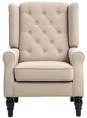 Produktbild von HOMCOM Ohrensessel Gepolstert Sessel mit Tufting, hoher Rückenlehne, Beige