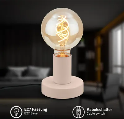 Produktbild von Tischlampe Tischleuchte Wohnzimmer Schlafzimmer Kabelschalter Flur Retro