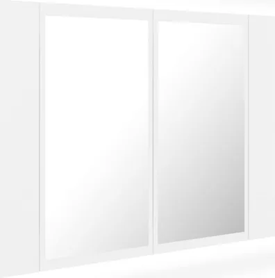 Image de Armoire salle de bain à miroir LED Blanc 60x12x45 cm Acrylique