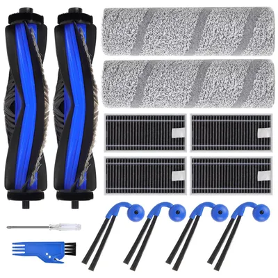 Ersatzteile für Ecovacs X11 Roboter, 2 Hauptbürsten, 4 Filter, 4 Seitenbürsten