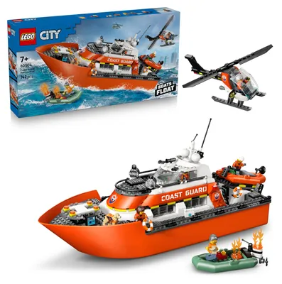 Image de LEGO City 60504 Bateau et hélicoptère de sauvetage des garde-côtes - Jouet pour les enfants de 7 ans et plus