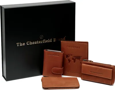 Produktbild von The Chesterfield Brand Kreditkartenetui 4-teiliges Geschenkset Leder 7 cm