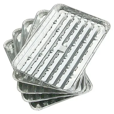 Produktbild von Alu-Grillpfannen 5er-Set Grillschale Grillrost Grillpfanne Grillkorb Gemüsekorb