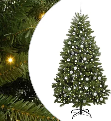 Image de Sapin de Noël artificiel 210 cm 300 LED Blanc chaud Vert