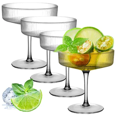 Productafbeelding van Set van 4 vintage martini-cocktailglazen