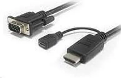 Zdjęcie produktu dla Konwerter HDMI na VGA ze złączem zasilania micro USB czarny