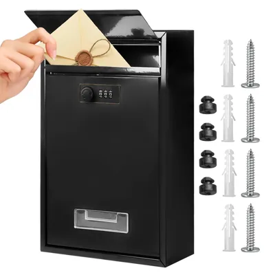 Immagine prodotto di Omgoods - Cassetta postale da montare a parete - Ampia cassetta postale con serratura a combinazione