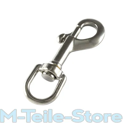 Produktbild von Karabinerhaken mit Wirbel 76mm Edelstahl / A4 Wirbelkarabiner