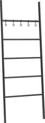 Immagine prodotto di HOOBRO EBK62CJ01 Scala per asciugamani, portascale, portasciugamani con 5 ganci rimovibili, stabile, salvaspazio, per ingresso, studio,