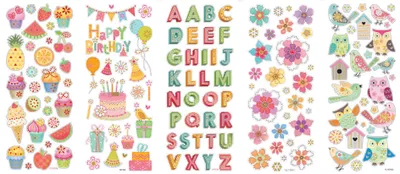 Produktbild von folia Brilliant-Sticker Ganzjahres-Motive sortiert 100 x 230 mm Inhalt: 5 Blatt