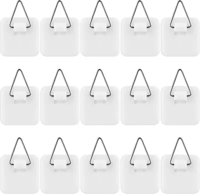Productafbeelding van Zelfklevende Fotohaken - Plakstrips Hangers - Decoratie Ophangen - Boren Niet Nodig - 15 Stuks - Wit