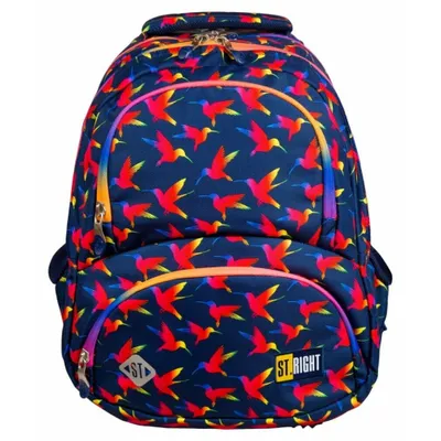 Immagine prodotto di Zaino scuola St.right a 4 scomparti bp-07 rainbow bird