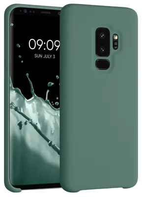 Produktbild von kwmobile Handyhülle für Samsung Galaxy S9 Plus Hülle - Case Silikon - Kabelloses Laden - Schutzhülle Cover in Tannengrün