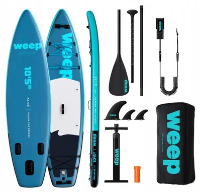 Produktbild von WEEP ALIZE SUP-Board Paddle Board  aufblasbar mit Rucksack und Zubehör 320cm 10'5"