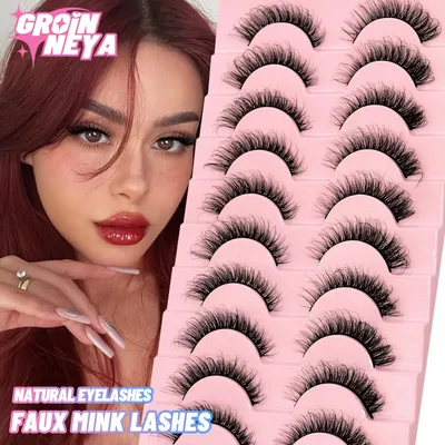 Produktbild von 10 Paar 3D falsche Wimpern Set,Wiederverwendbare False Eyelashes,3D Künstliche Wimpern Natürlich Look,10 Paar