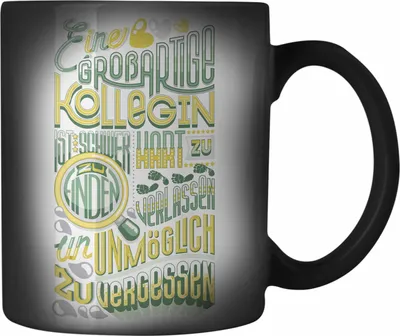 Produktbild von Trendation - Kollegin Abschied Farbwechsel Zauber-Tasse Geschenk Abschiedsgeschenk Neuer Job Jobwechsel Spruch (Schwarz)