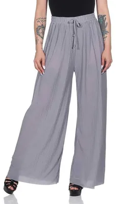 Produktbild von Damen Sommer Chiffon Hose Sommer Strandhose Lässig Grau L/XL