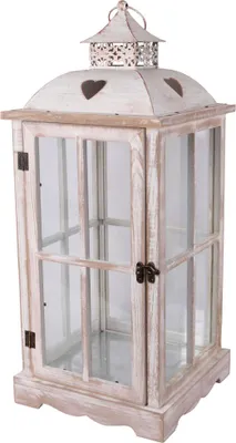 Produktbild von Deko Laterne Holz 55 x 24 cm weiß