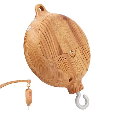 Produktbild von Mobile Babys Spieluhr, Holzoptik Music Box Bettglocke, Kinderbett Mobile Motor mit Drehbarem Haken 35 Melodie für Babybett/Kinderbett