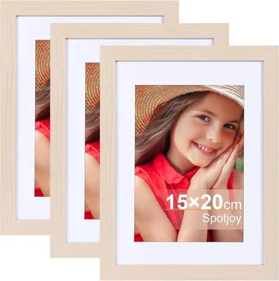 Obrázek produktu pro Spotjoy rám na obrázky 15x20cm sada 3 dřevěných rámů s paspartami