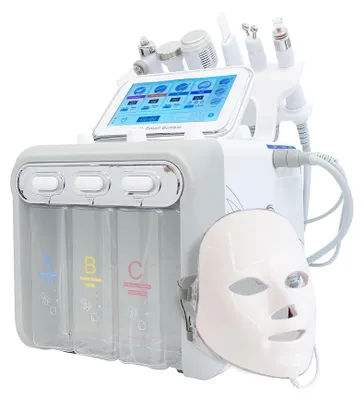 Image de Appareil de soin du visage Hydradermabrasion - Appareil 7-en-1 avec dispositif de raffermissement de la peau par EMS