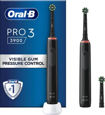 Image de Oral-B Pro 3 3900 - Elektrische Tandenborstel - Duo 2 x Zwart - Aktie !