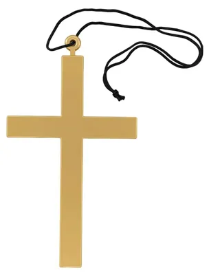 Kreuz-Halskette, 24 cm, Priester-Accessoire für Kostüme