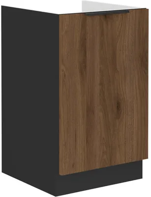 Obrázek produktu pro Jednodveřová dřezová skříňka TOVA - šířka 50 cm, ořech okapi / černá