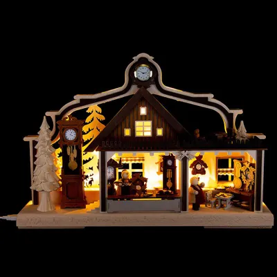 Produktbild von Schwibbogen Uhrmacherwerkstatt (43x30cm) von RATAGS Holzdesign