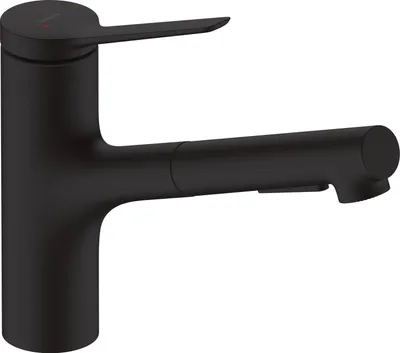 Obrázok produktu pre Drezová batéria Hansgrohe 150 Zesis M33 výsuvná sprcha 2jet matná čierna, 74800670