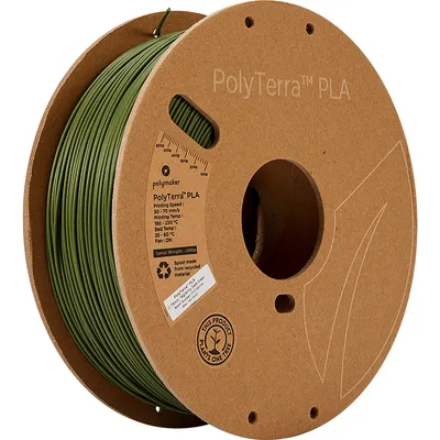 Image de Polymaker PolyTerra PLA, couleur:Army Dark Green, taille du filament:1.75mm, poids:1 kg