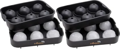 Produktbild von 2er Set Eiswürfelform Silikon, Kugel 4,5 cm, schwarz