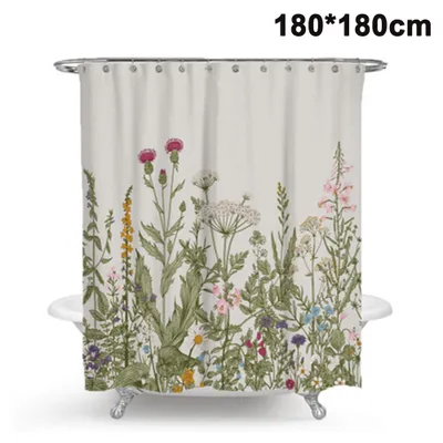 Produktbild von Duschvorhänge Duschvorhang  Anti-Schimmel, Anti-Bakteriell, Waschbar Badewanne Vorhang Polyester Stoff mit 12 Duschvorhangringen