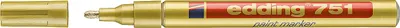 A close-up shot of an Edding 751 paint marker with its cap off.