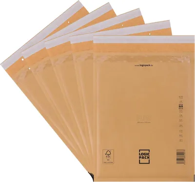Produktbild von Logic Pack 100 Braune Luftpolsterumschläge H8 Gepolsterte Versandtaschen