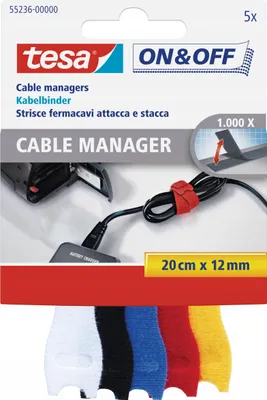 Image de tesa ON&OFF Cable Manager bunt 5 St. 20cm 12mm