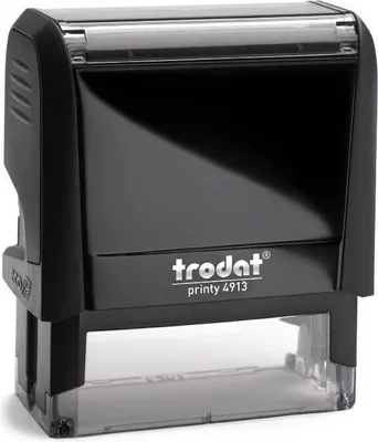 Produktbild von Trodat PRINTY 4913, max. 6zeilig, 57X21mm, Gehäuse schwarz, individuelle Stempelplatte mit Ihrem Wunschtext, Stempelkissen schwarz