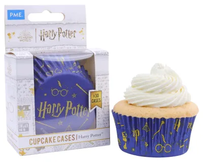 Productafbeelding van PME HPW206, Cupcake-/muffinbekers, Rond, Geribbeld oppervlak, Blauw, Zilver, 30 mm