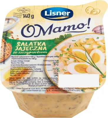 Zdjęcie produktu dla Lisner O Mamo! Sałatka Jajeczna - Gotowa, Wygodna Przekąska