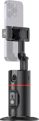 Produktbild von Auto-Face-Tracking-Stativ, Auto-Tracking-Telefonhalter, Desktop-Selfie-Gimbal-Staender, 360¡ã drehbar, 260 g/0,57 lbs Tragfaehigkeit, unterstuetzt Gesichts- und Koerper-Tracking, Gestensteuerung mit Telefonclip, 1/4-Zoll-Schraube fuer Vlog, Live-Streaming, Aufnahme von Videos