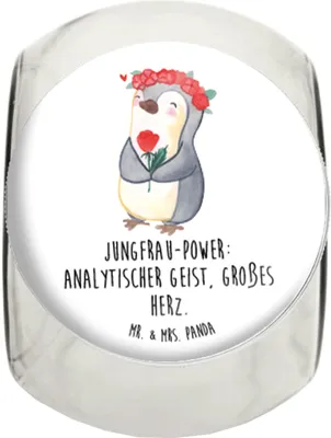 Produktbild von Mr. & Mrs. Panda Teedose Jungfrau Astrologie L 870ml - Weiß - Geschenk, Sternzeichen, Kaffeedose, Vorratsglas, Bonbonglas, Aufbewahrungsdose, Geburtstagsgeschenk