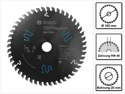 Zdjęcie produktu dla Bosch 2608642384 Bosch Kreissägeblatt BS WO H 165x20-48