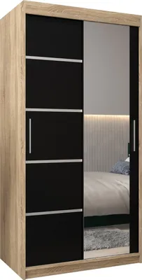 Produktbild von Kleiderschrank, Schiebetürenschrank Schlafzimmer, Schrank mit Spiegel VERONA 2 100 cm