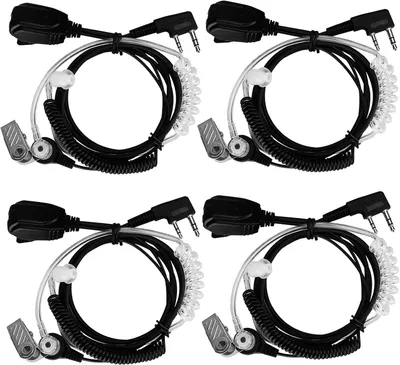 Immagine prodotto di Retevis EAK005 Radio Headset 2 Pin Compatibile con le radio a 2 vie RT24 RT85 RT86 RA685 RT622 RT668 Baofeng UV 5R 888s eSynic Clearer Sound Headset con bobine acustiche a tubo (4 pezzi)