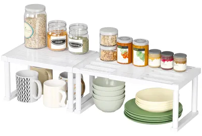 Productafbeelding van Set van 2 kruidenrekken, keukenorganizer, vrijstaand rek, multifunctioneel rek voor aanrecht, organizer voor keukenwerkblad en kasten, 40 x 21 cm